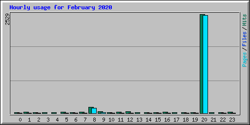 Hourly usage for February 2020